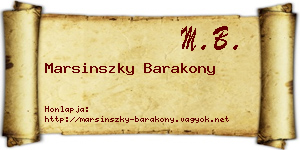 Marsinszky Barakony névjegykártya